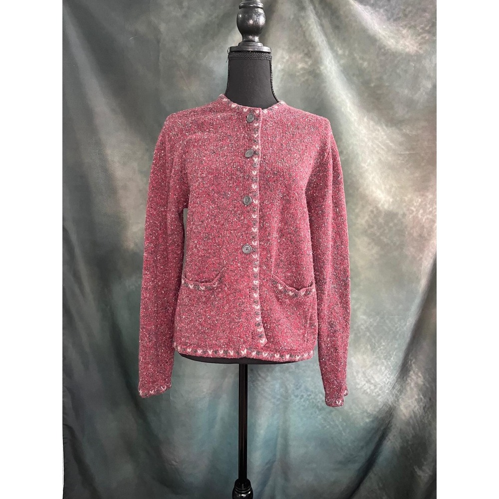 Vintage Woolrich Speckled Knit Cardigan Women's‎ Medium Cottagecore Grandpa Core